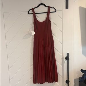 STAUD Ellison Red midi Dress